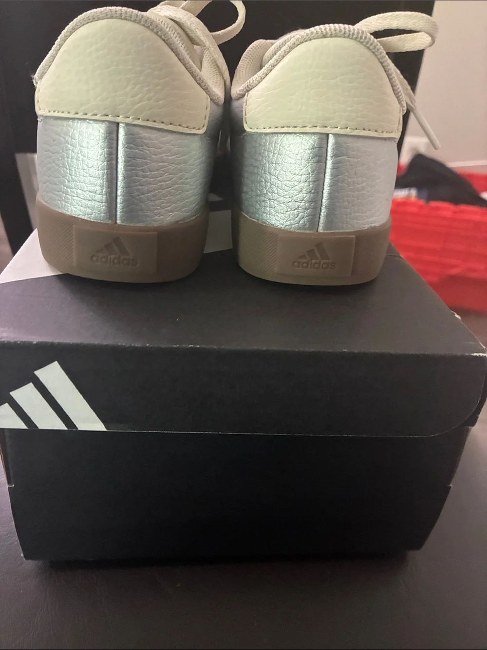 Adidas Kids Silver Metallic Lace-Up Sneakers VL Court 3.0